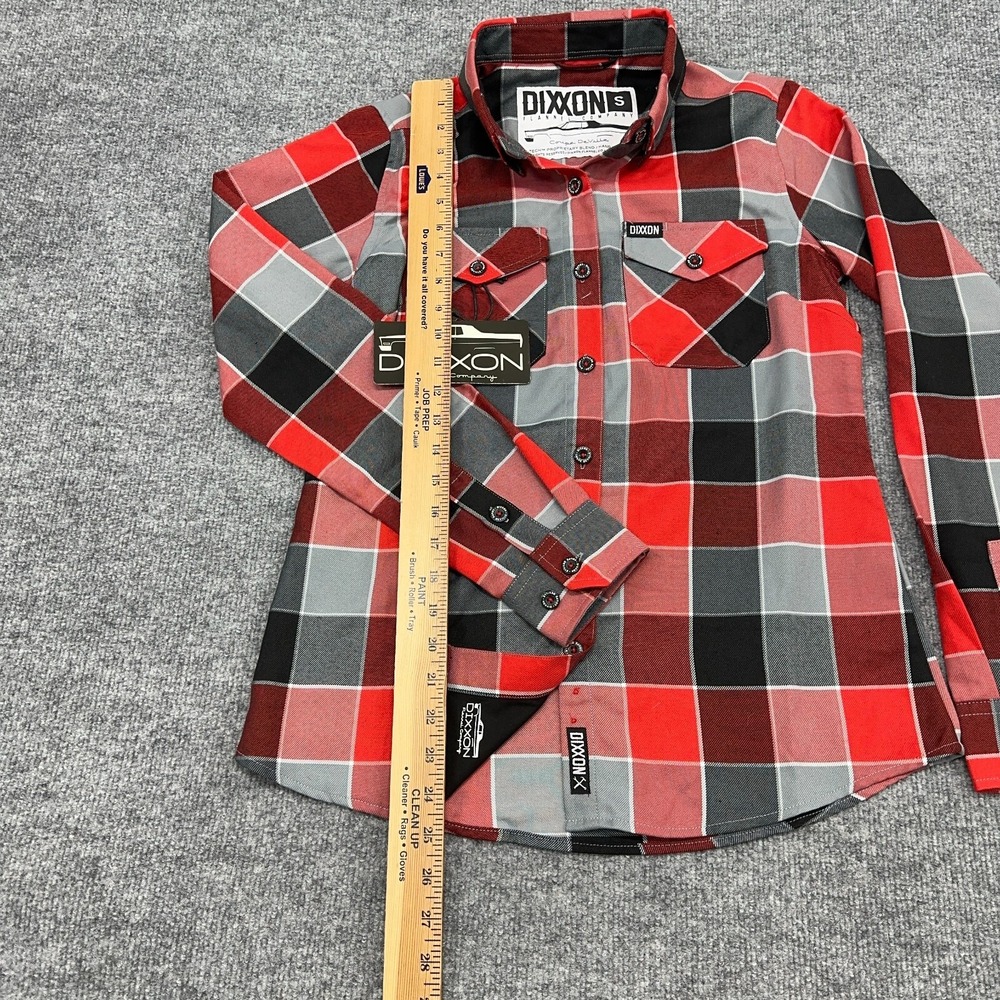 Dixxon Flannel Shirt Womens Small Coupe De Ville Red Gray Black NEW - Picture 5 of 9